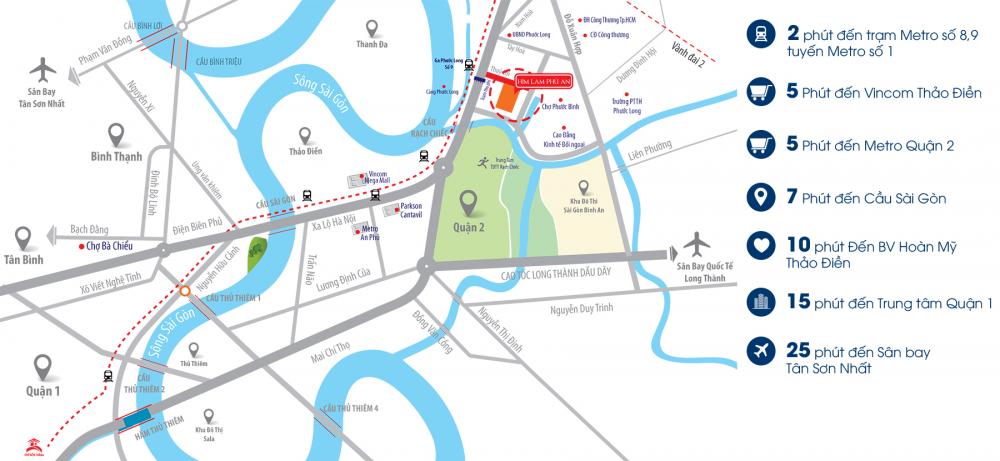 Vị trí của dự án Him Lam Phú An